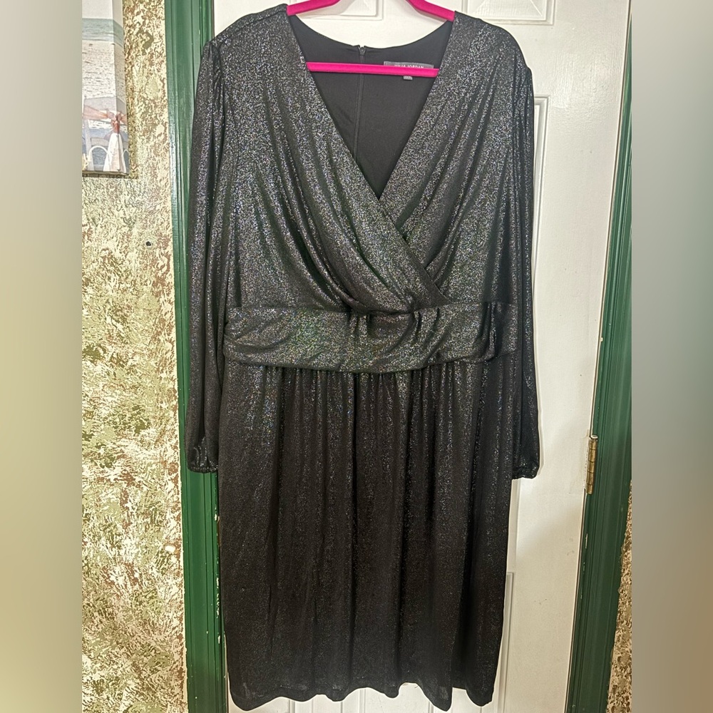 Julia Jordan Black Shimmer Long Sleeve Dress